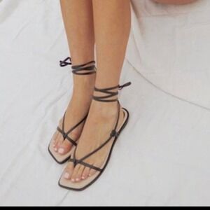 Brand New Antonio Melanie Black Strappy Sandals Size: 7.5